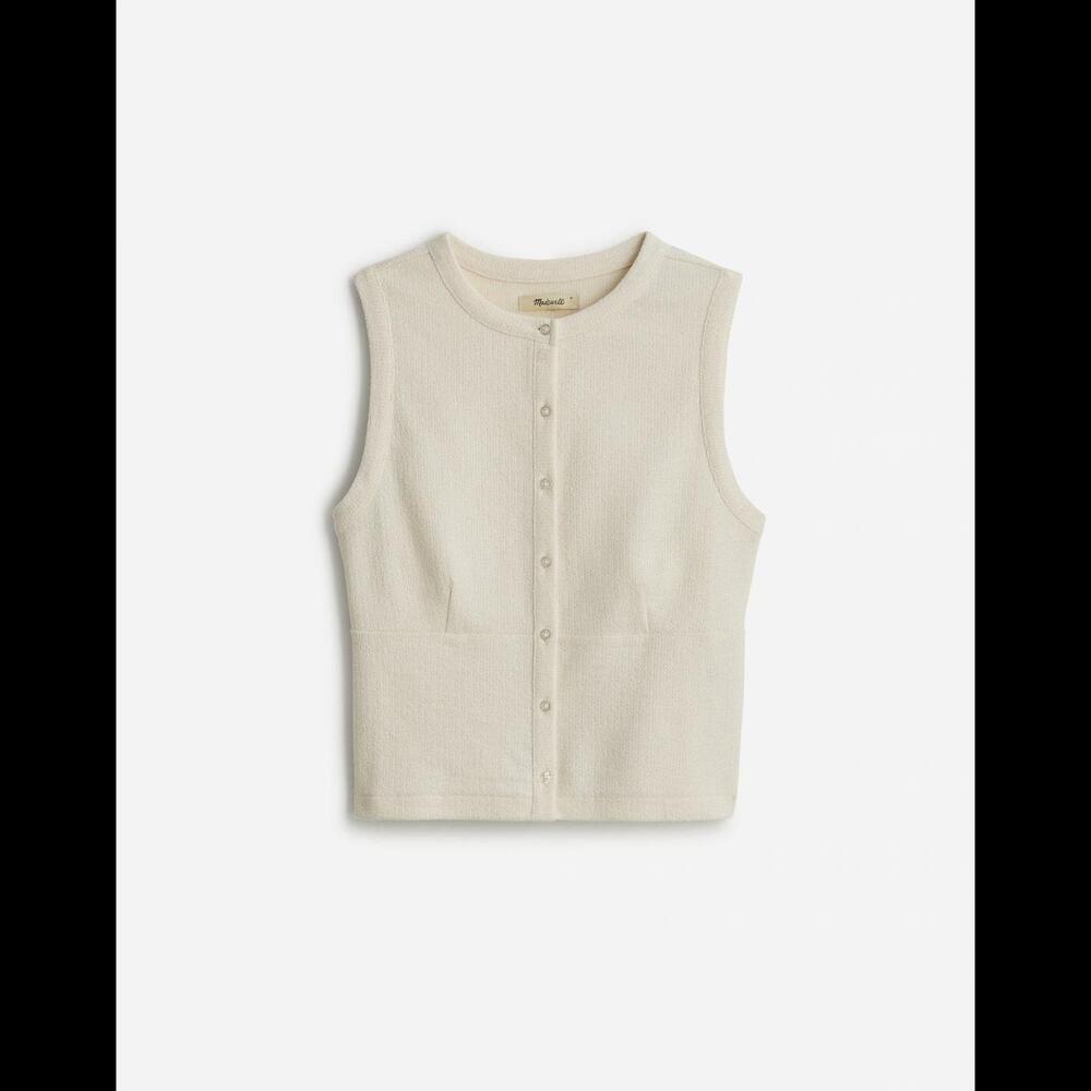 Madewell Split-Crewneck Cardigan Tank Lighthouse Size Medium